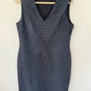 Tommy Hilfiger Blue Snakeskin Patterned Dress
